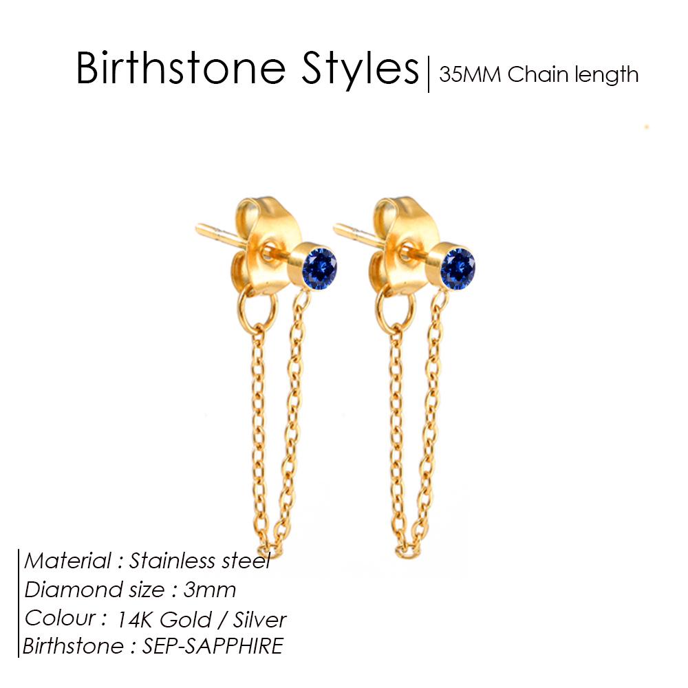 EMANCO Zircon Birthstone Pendant Earrings 12 Zodiac Signs Stainless Steel Jewelry Party Gifts