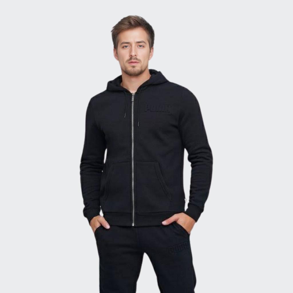 Puma Solid Color Casual Hooded Jacket Men Outerwear Black 585216-01