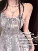 Misty Rain Gray Tie-Dye Off-Shoulder Dress & Summer Cardigan Two-Piece Set