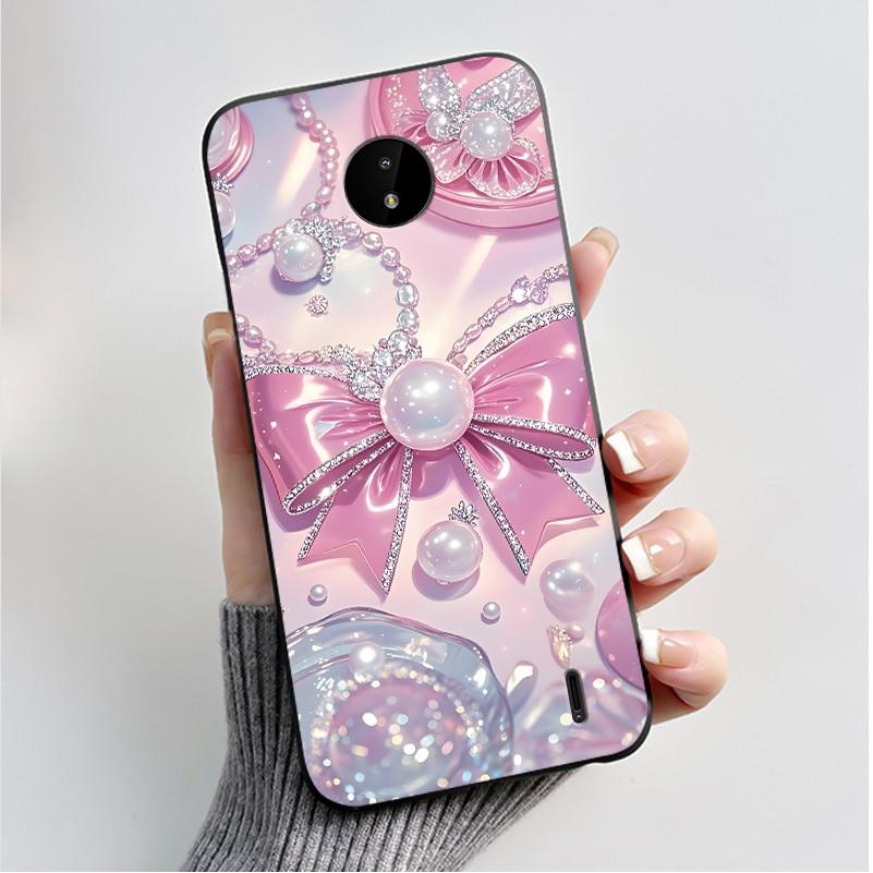 For Nokia C10 C20 C20 Plus Phone Case Luxury Fashion Butterfly Flowers Black Soft TPU Full Protective Cover For NokiaC10 Casing