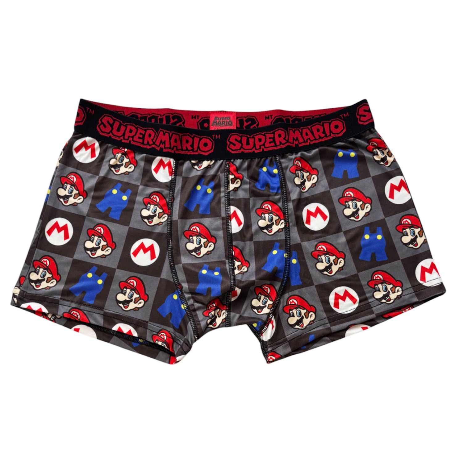 

Small Planet Nintendo Super Mario Transfer Boxer Mario Size M Briefs, Face, Black,