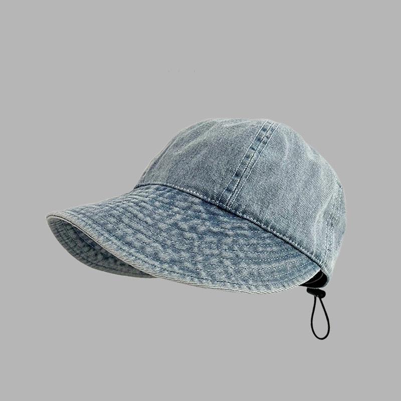 Denim Cap Hats Women Summer Sun Hat Sunshade Fisherman Cap Bucket Visors Outdoor Big Brim Breathable Cowboy Adjustable Rope