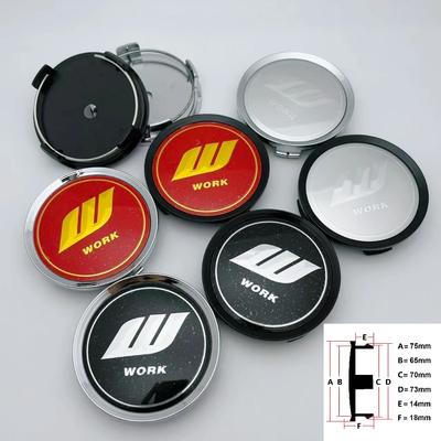 4pcs 75mm 70MM W Work Logo Emblem Badge Car Wheel Center Caps Wheel Hubcaps Hub Center Cover Replace Car Styling Accessories