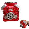 Unique Engine Shaped Mug Stainless Steel Liner Resin Appearance V6 V8 V12 Engine Engine Cup Excellent Choice For Gift Giving