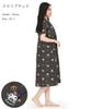 SAZAC Kuromi Cotton Loungewear Dress, 100% Broadcloth, Button-Front, Women's Nightgown, (Black/M-L/SAN1903)