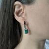 Silver Earrings with Natural Agate 2.617ct, Cubic Zirconia (2197287)