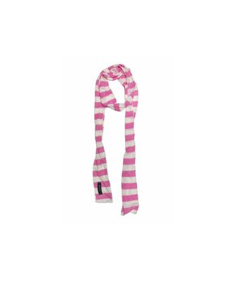 KOOKEESEE Merino Wool Striped Scarf (Ivory/Pink)