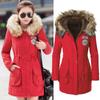 New Women's Warm Cotton Jacket With Fur Collar Hooded Parka For Winter