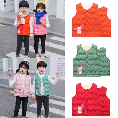 FEITONG Children Boys Girls Long Sleeve Bear Printed Plush Keep Warm Tops