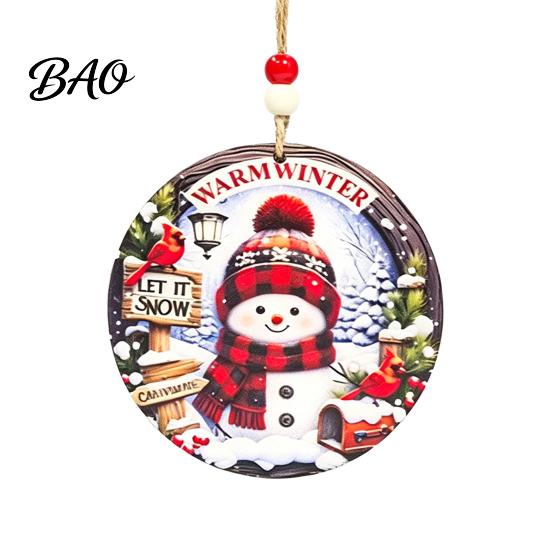 Rustic Xmas Tree Pendants Christmas Wooden Hanging Sign with Hemp Rope, Holiday Wall Decor Indoor for Home Party Decoration, Solid Wood Festive