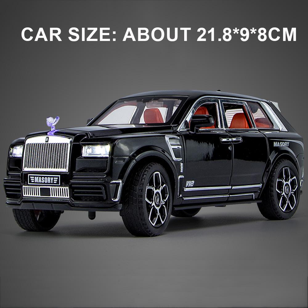 1:24 Cullinan Phantom Car Model Toy Doors Opened Shock Absorption Cars Front Wheel Steer Pull Back Vehicle Hobby Collections