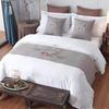 New Bed Tail Flag Decorative Cloth Home Textile Bedding Embroidered Long Strip Bed Cover Table Flag Universal in Multiple Colors