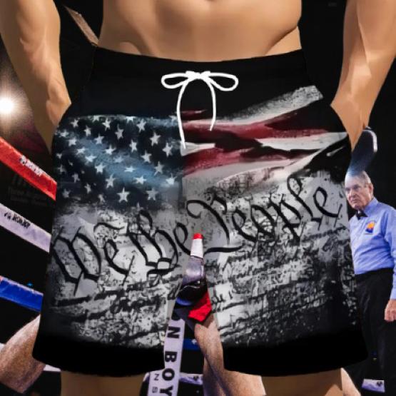 USA America United States Flag Muay Thai Boxing Kickboxing Shorts 3D Print Training Unisex Men Women Quick Dry Fitness Gym Sport Workout
