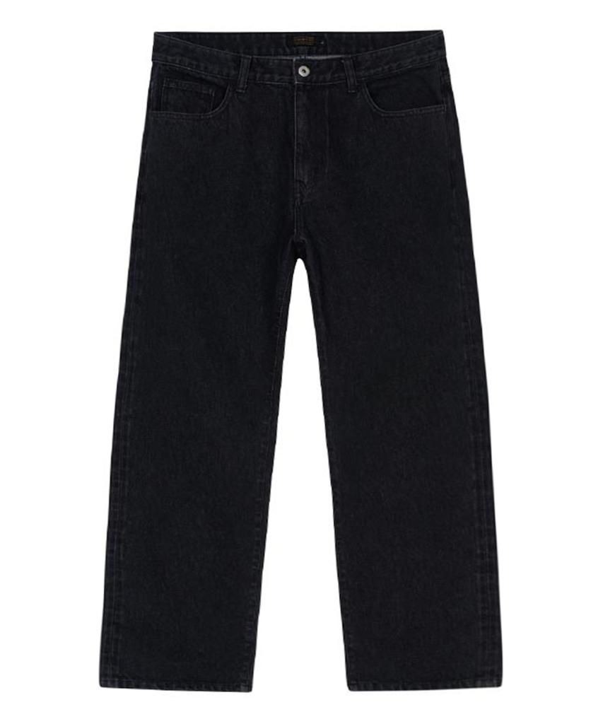 Rocked Washed Denim Pants (Black)