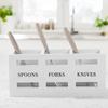 Rectangular Kitchen Utensil Holder 3 Compartment Cutlery Storage Rack  Kitchen Countertop