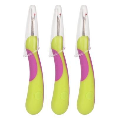 3pcs Sewing Seam Rippers High Sharpness Stainless Steel Embroidery Remover with Ergonomic Handle