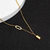18k Gold-Plated Good Luck Small Bar Necklace: High-End Titanium Steel Clavicle Accessory for Women