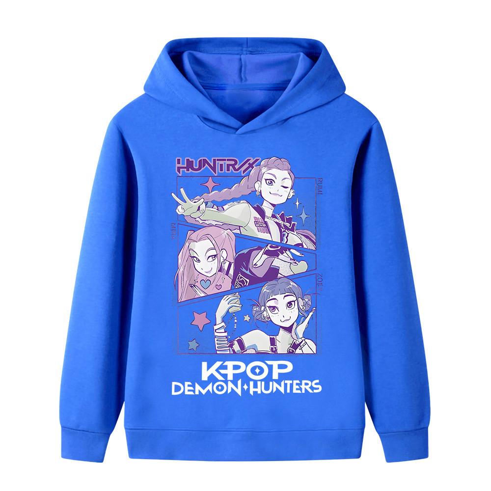 B1198 Kids Boys Girls Kpop Rumi Zoey Mira Print Long Sleeves Hoodie