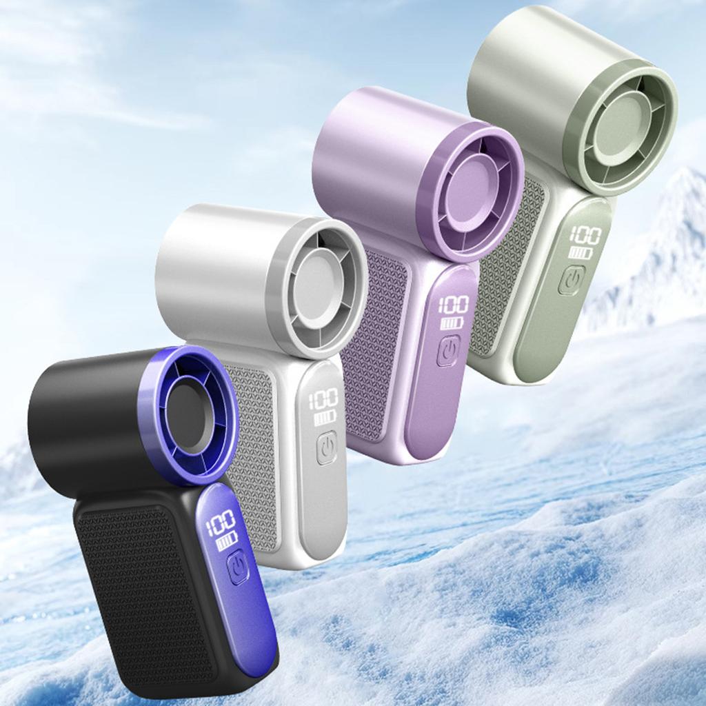 Mini High Speed Handheld Fan 3000mAh LED Display Portable Turbo Fan Desk Fan Outdoor Cooling Rechargeable Fan