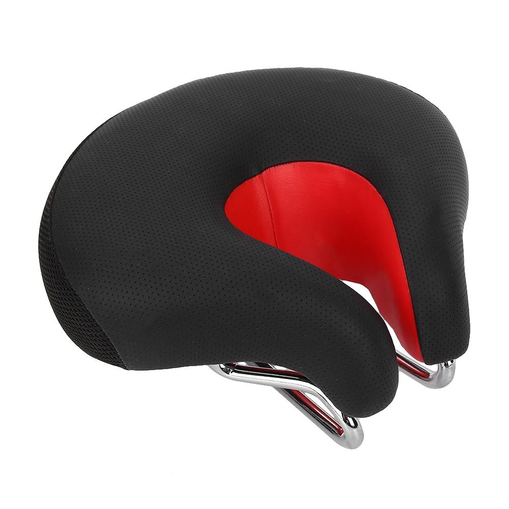Ergonomic Mountain Bike Cycling Bicycle Noseless Shape Saddle Cushion Pad Seat Red