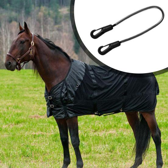 Cinghie per Gambe per Coperta da Cavallo Elastiche di Ricambio con Clip a Doppia Estremità Lunghezza Regolabile da 21" a 28" Cinghie Elastiche per Gambe