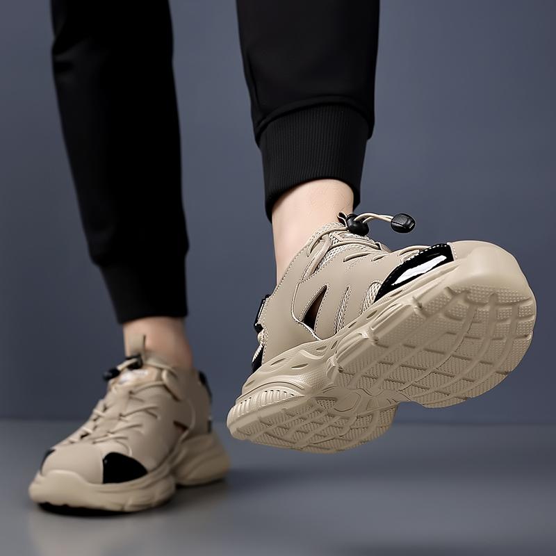 Fashion Fashion Outdoor Walking Summer Flats Soft Leather Sandals Quick Dry Wading Aqua Shoes Man Slippers New Hollowed-out Mens Sandals