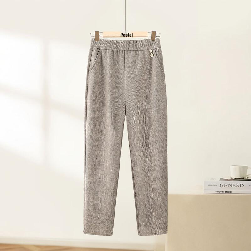 Women's Autumn/Winter High-Waist Wool Blend Straight Leg Casual Pants