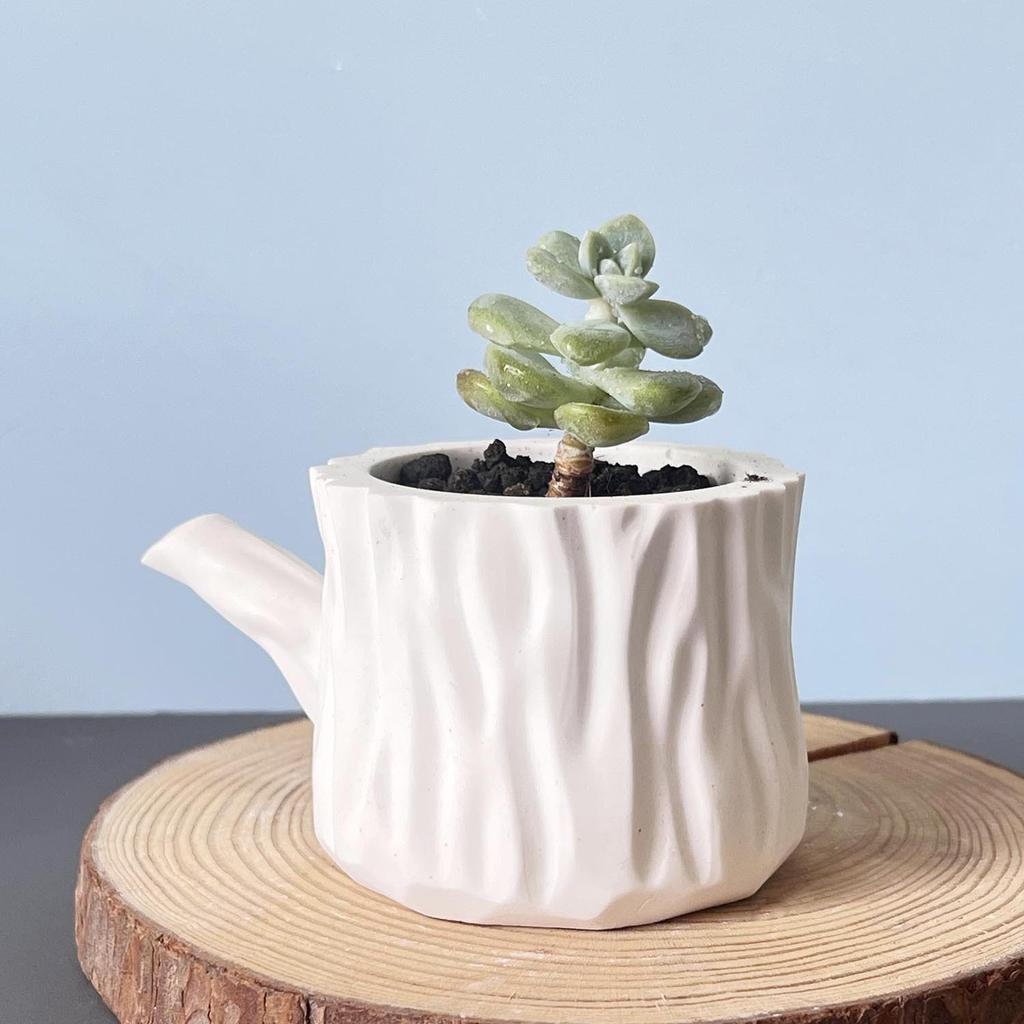 Stump Cup With Handle Silicone Mold Stump Aromatherapy Candle Cup Plaster Vase Silicone Molds