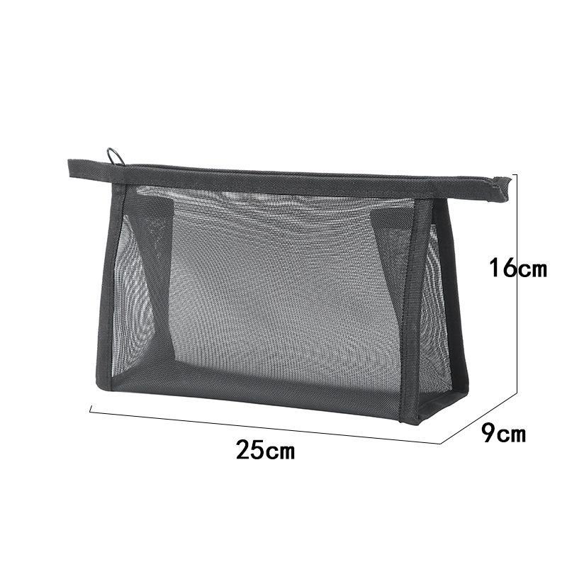Custom Logo Portable Nylon Mesh Makeup Bag - Small Transparent Cosmetic and Lipstick Storage