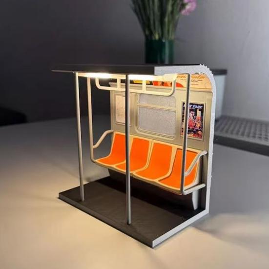 NYC Metro Train Lamp Decorative Underground Train Night Light Warm Glow Desktop Lamp for Kids Bedroom Ambient Lighting