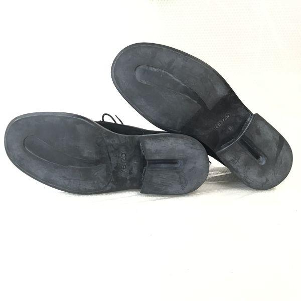 Made In France KENZO Suede Plain Toe Leather Dress Shoes Men’s 41 25.5-26.0 Black Vintage