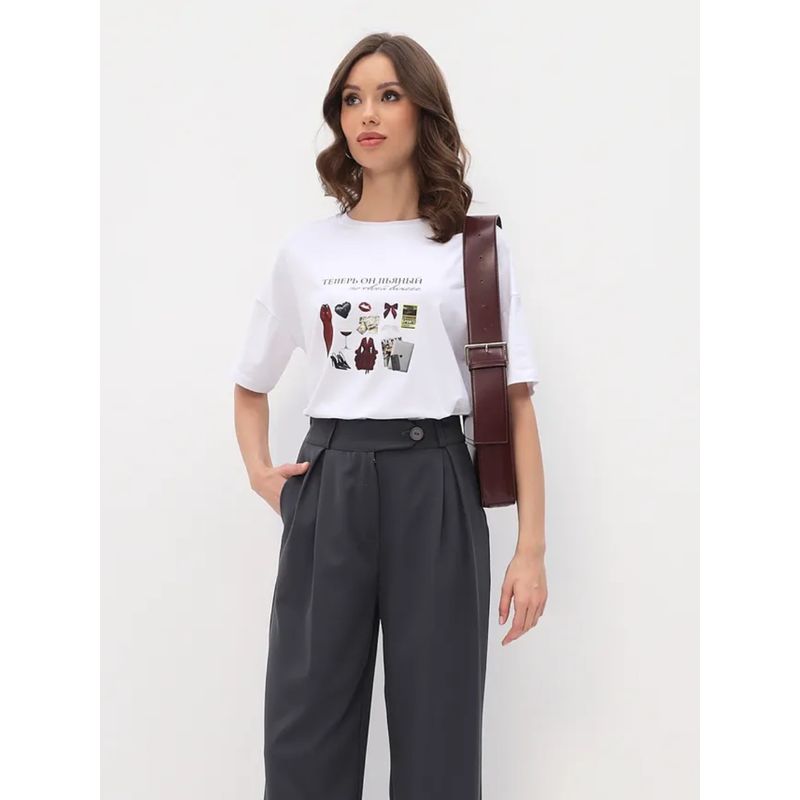 Western Style New Fashion Casual Loose Print Short sleeve T-shirt Top Printed Cotton T-shirt