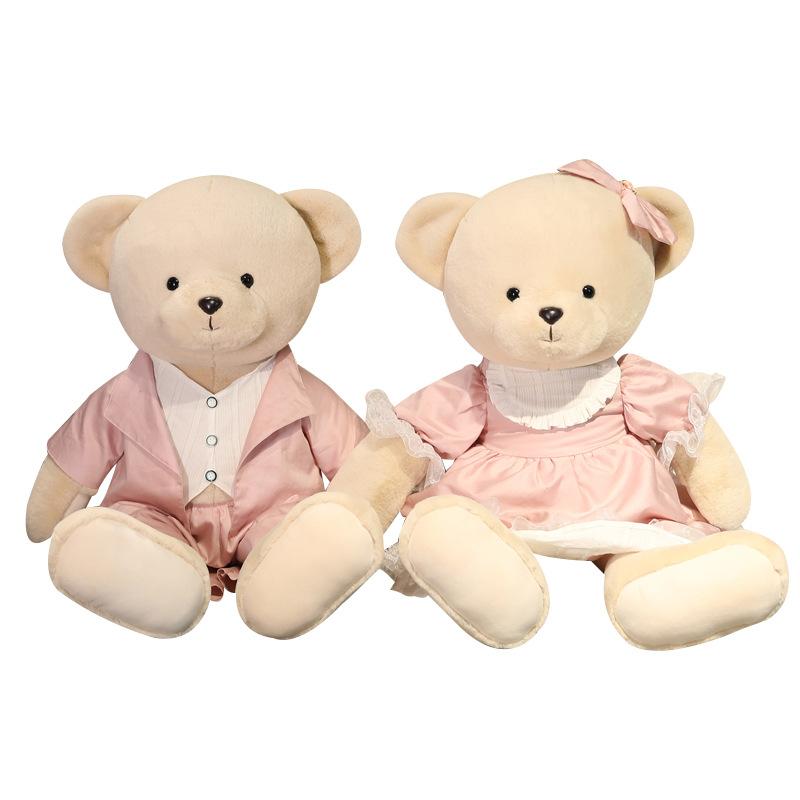 Cute Couple Bear Teddy Bear Doll Plush Toy Wear Skirt Hug Bear Doll Wedding Wedding Press Doll