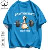 The Great Goose Striving For Fitness T-Shirt Unisex Loose Cotton Tee Trendy Summer Short Sleeve Unisex All-Match Hip Hop Clothing