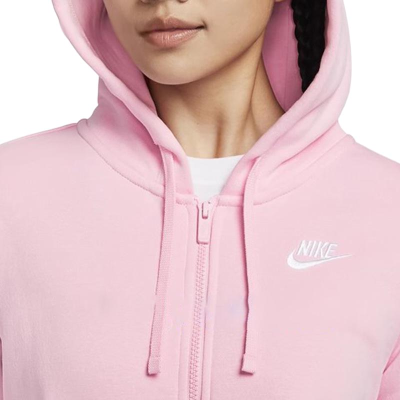 Nike Solid Color Outdoor Casual Sports Zip-Up Hoodie Women Hoodies Pink DQ5472-690