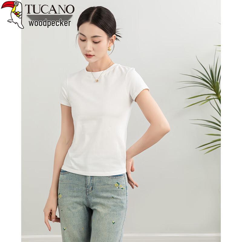 Woodpecker Women's 2025 Summer Slim Fit Round Neck T-Shirt