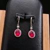 Fashion Jewelry Earrings Imitation 8 * 10 Coconut Round Ruby Sapphire Long Earrings Pigeon Egg High Carbon Diamond Earrings