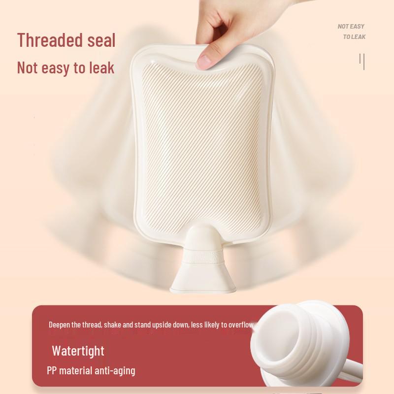 Cartoon Rabbit Flannel Hot Water Bottle with Plush Hand Warmer – Ideal for Students