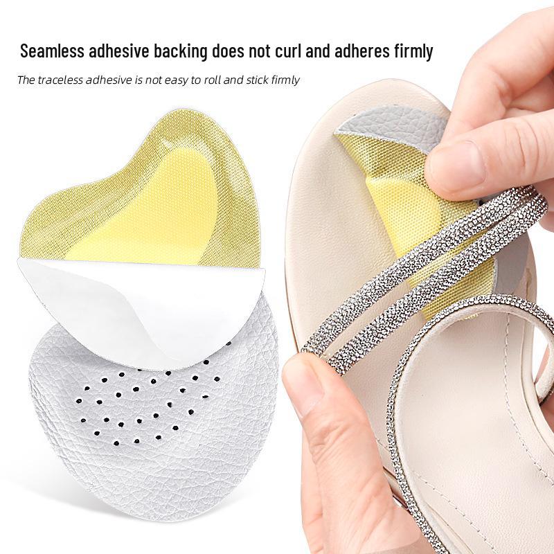 Self-Adhesive Leather Forefoot Pads: Anti-Slip, Shock-Absorbing, Soft Pads for Sandals
