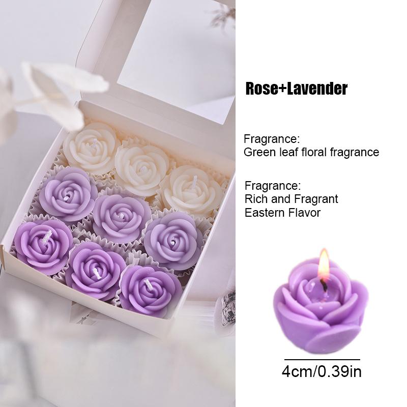 

1 Set Rose Romantic Handmade Floating Candles Fragrant Scented Elegant Banquet Mini-Sized Wedding Ambiance-Boosting