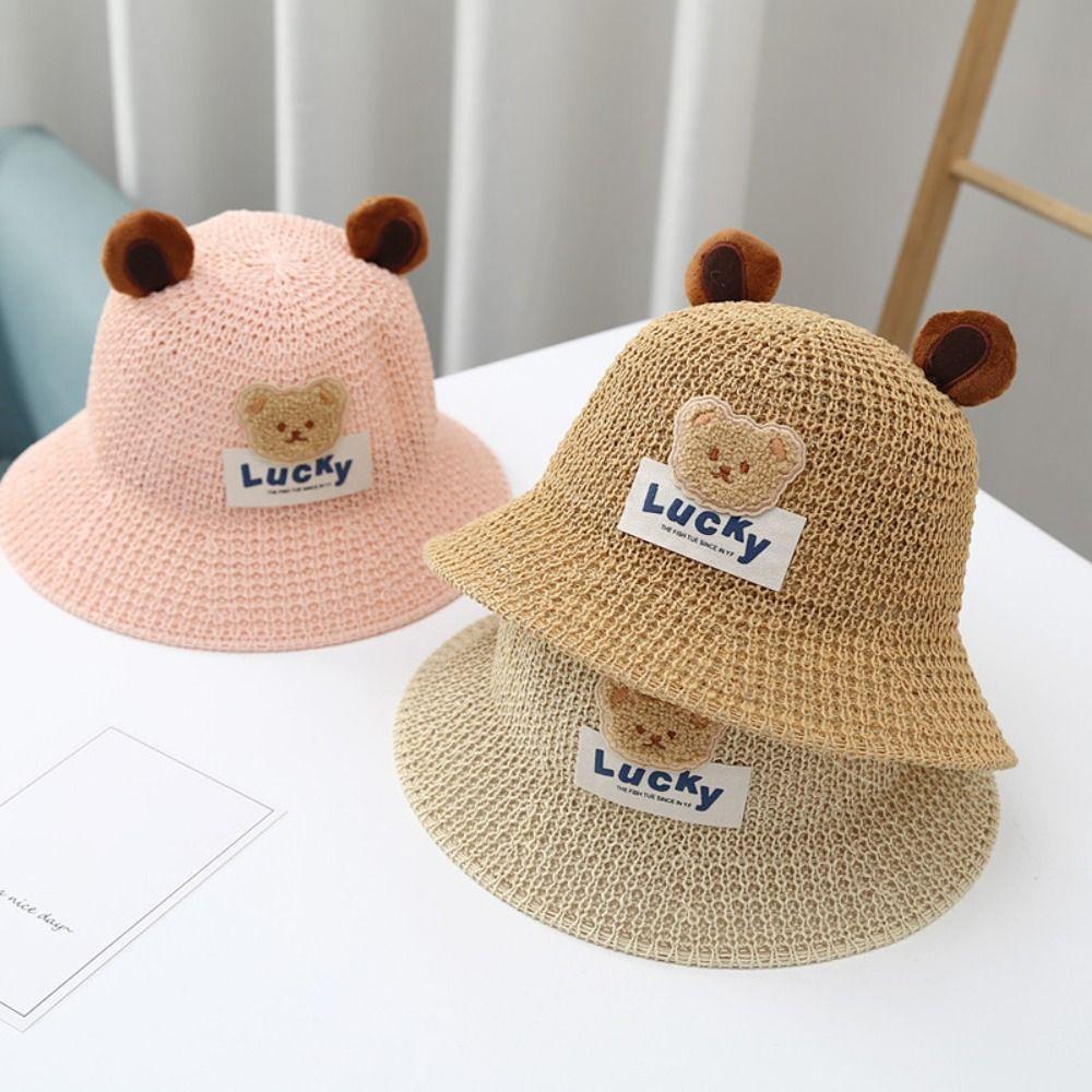 Cartoon Bear Children Sun Hats Sunshade Sunscreen Fisherman's Hat Girls And Boys
