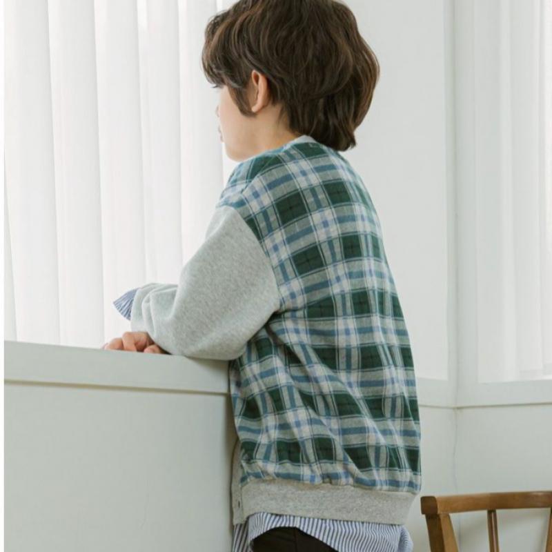  Olivan  Olivan Mix Check Cardigan  Green 
