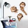 Wall Sticker Vinyl Cute 3D Kitten Cat Bedroom Fridge Decal Home Mural Art Decor