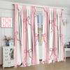 Stripe Curtains Red Ribbon Bow Stripes White Pink Background Window Treatments Insulated Drapes Panels Thermal Made Of Polyester