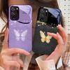 Gradient Diamond Butterfly For Samsung Galaxy Note 8 9 10 PRO 20 Ultra A01 02 03 Core 04E 4G 12 13 5G Tempering Glass Phone Case