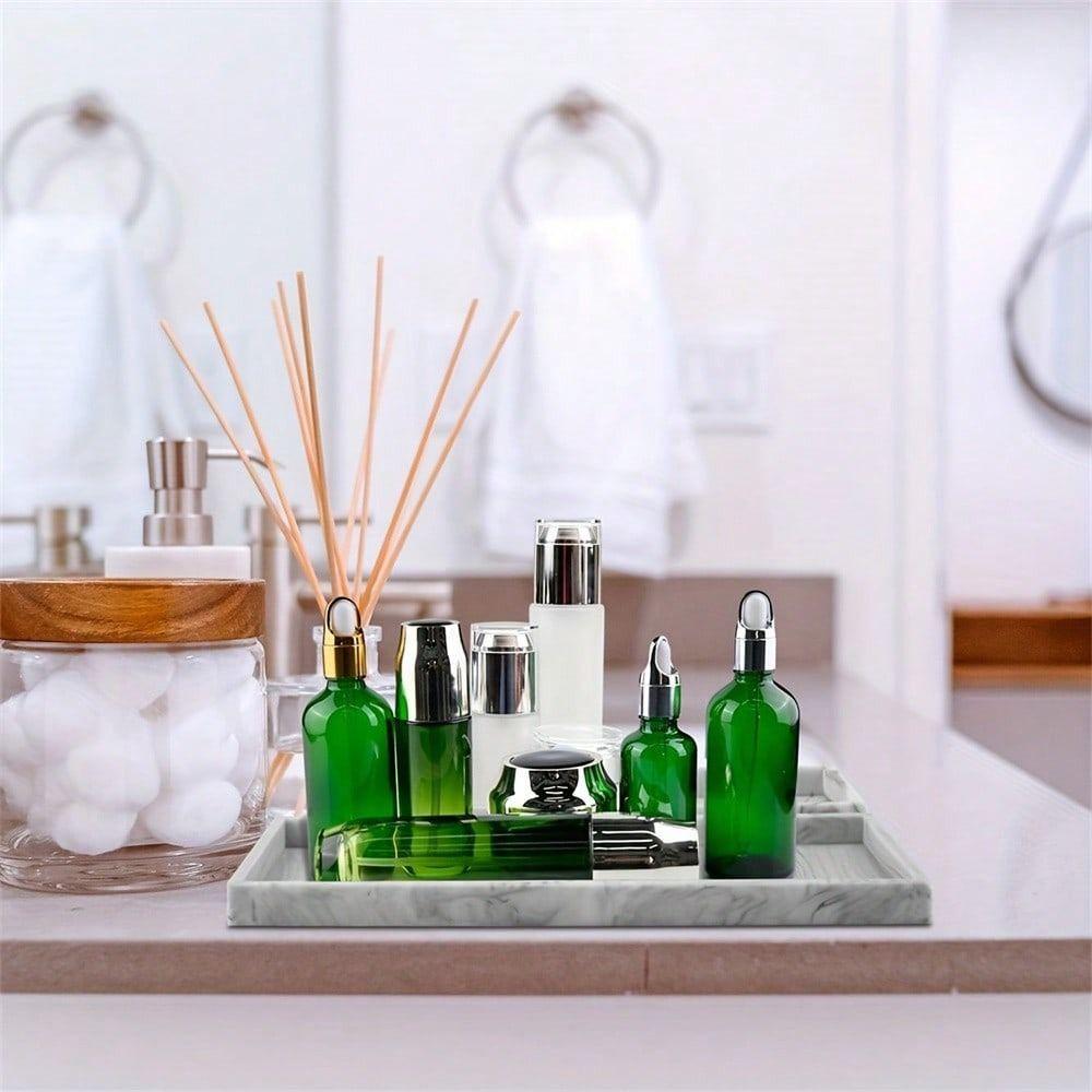 Thickened Bathroom Counter Tray Shatterproof Soap Dispenser Tray  for Dressing Tables