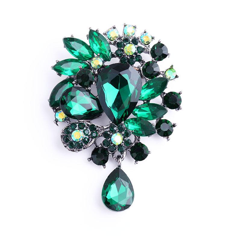 Crystal Glass Brooch - Fashionable European & American Style Pin for Men and Women