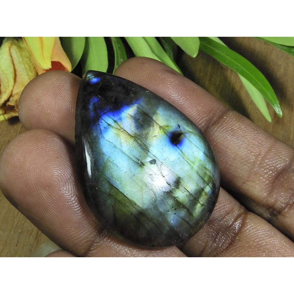 31X41X07MM Natural Labradorite Multi Pear Cabochon Loose Gemstone 70Cts. B-35