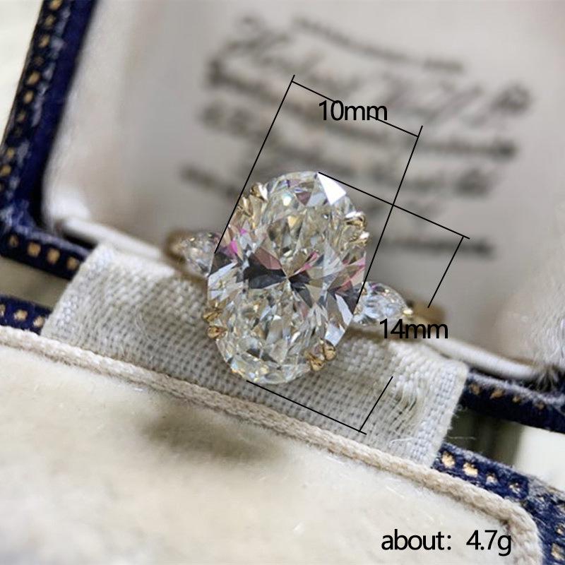 Ovaler Zirkon Taubenei Verlobungsring - 10x14mm Exklusiver Schmuck