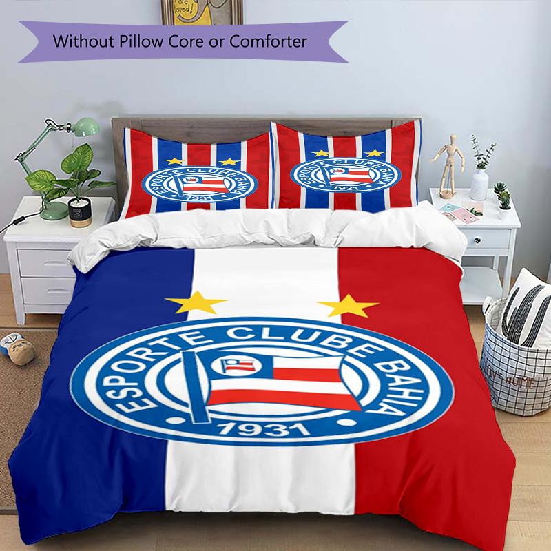 Esporte Clube Bahia Sports Club Emblem Printed Pattern Duvet Cover Set – includes 1 duvet cover and 2 matching pillowcases Bedroom Christmas gifts